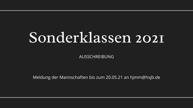 Read more about the article Sonderklassen 2021 – Ausschreibung